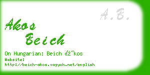 akos beich business card